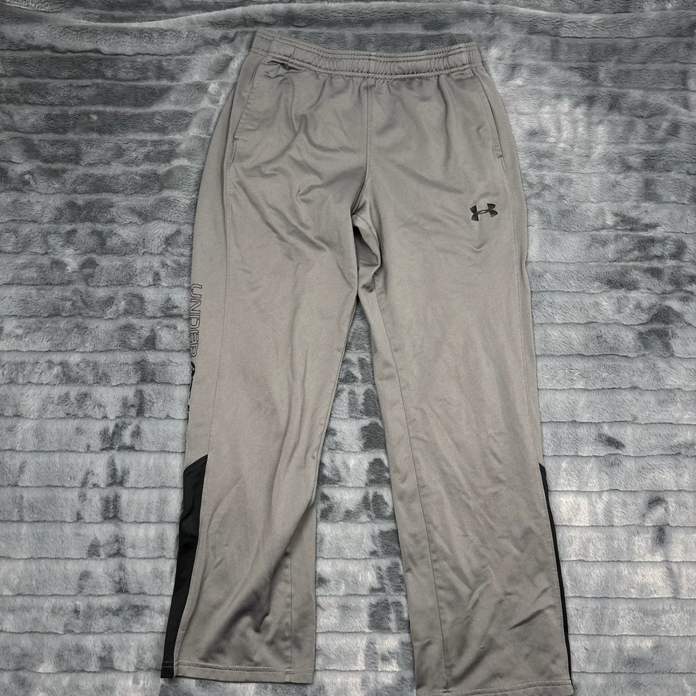 Under Armour Kids Gray Black Loose Fit Athletic Jogger Pants Youth XL YXL